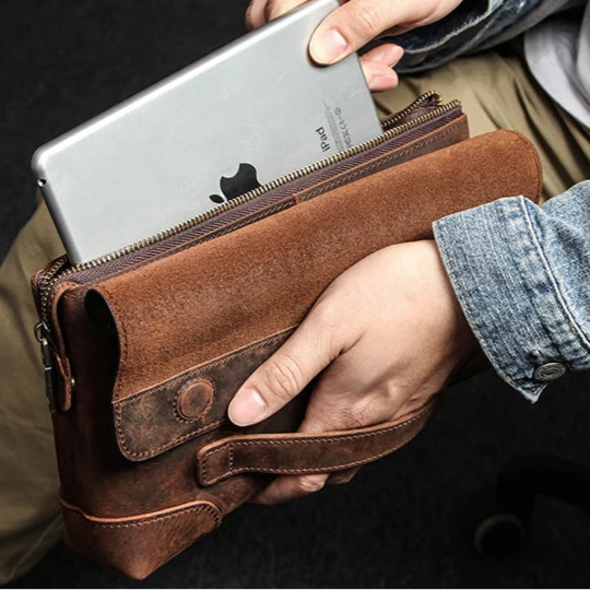 Carteira Clutch de Couro Legítimo