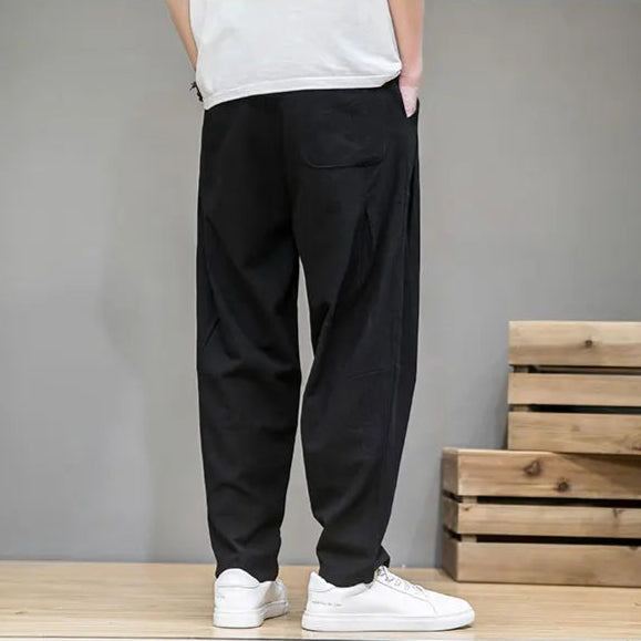 Calça Masculina Estilo Chinês com Bolsos
