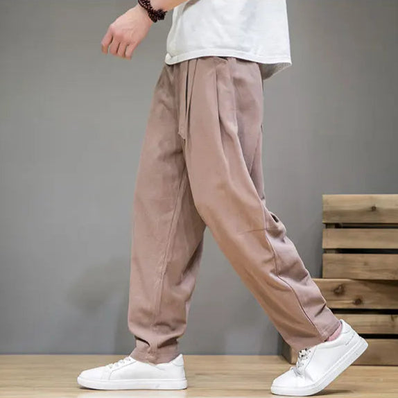 Calça Masculina Estilo Chinês com Bolsos