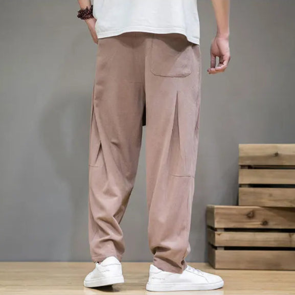 Calça Masculina Estilo Chinês com Bolsos