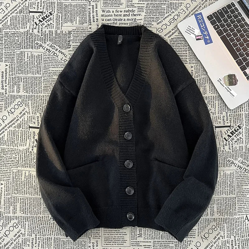 Cardigan Masculino de Tricô com Decote em V