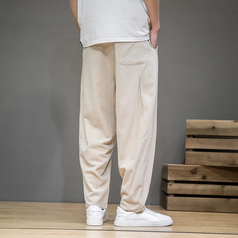 Calça Masculina Estilo Chinês com Bolsos