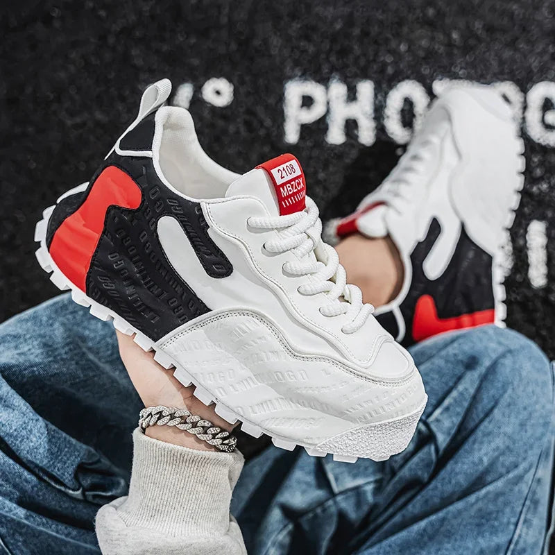 Tênis Casual Masculino com Detalhes em Patchwork