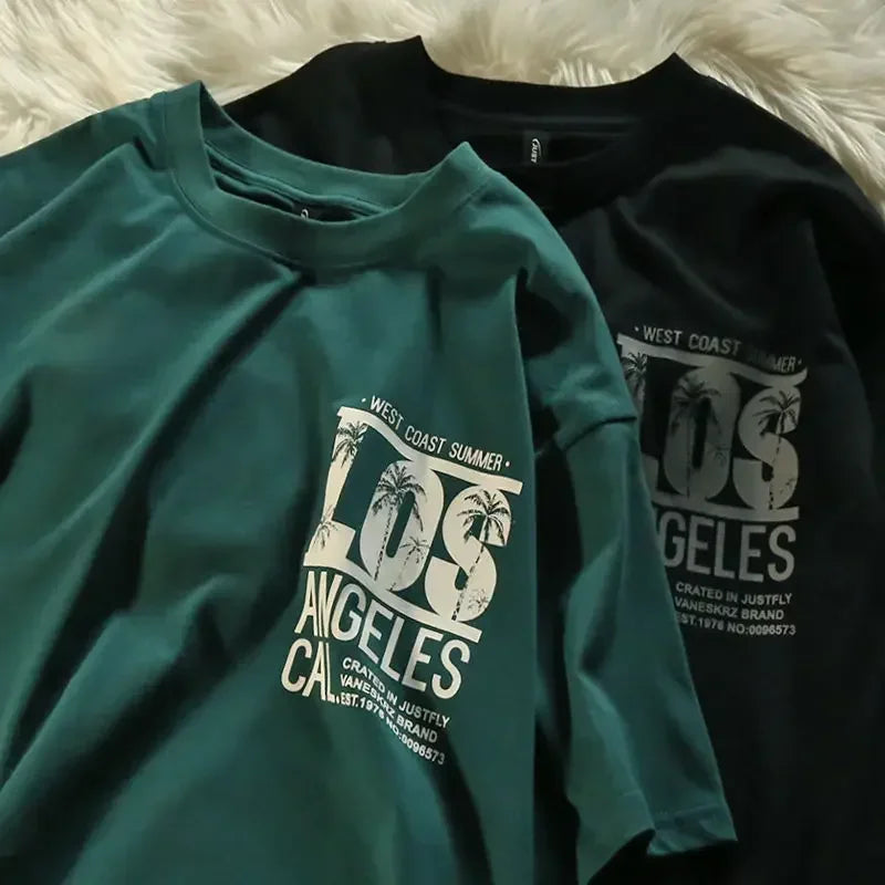 Camiseta Masculina de Algodão Casual com Proteção Solar