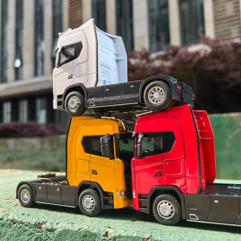 Caminhão de Brinquedo com Som, Luz e Movimento "Pull Back"