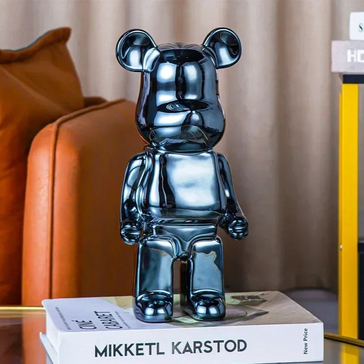 Escultura Decorativa de Urso em Cerâmica – 18 Cores Disponíveis