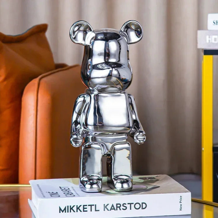 Escultura Decorativa de Urso em Cerâmica – 18 Cores Disponíveis