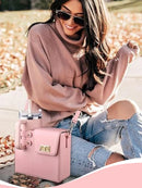 Bolsa Feminina Box com Compartimento para Copo