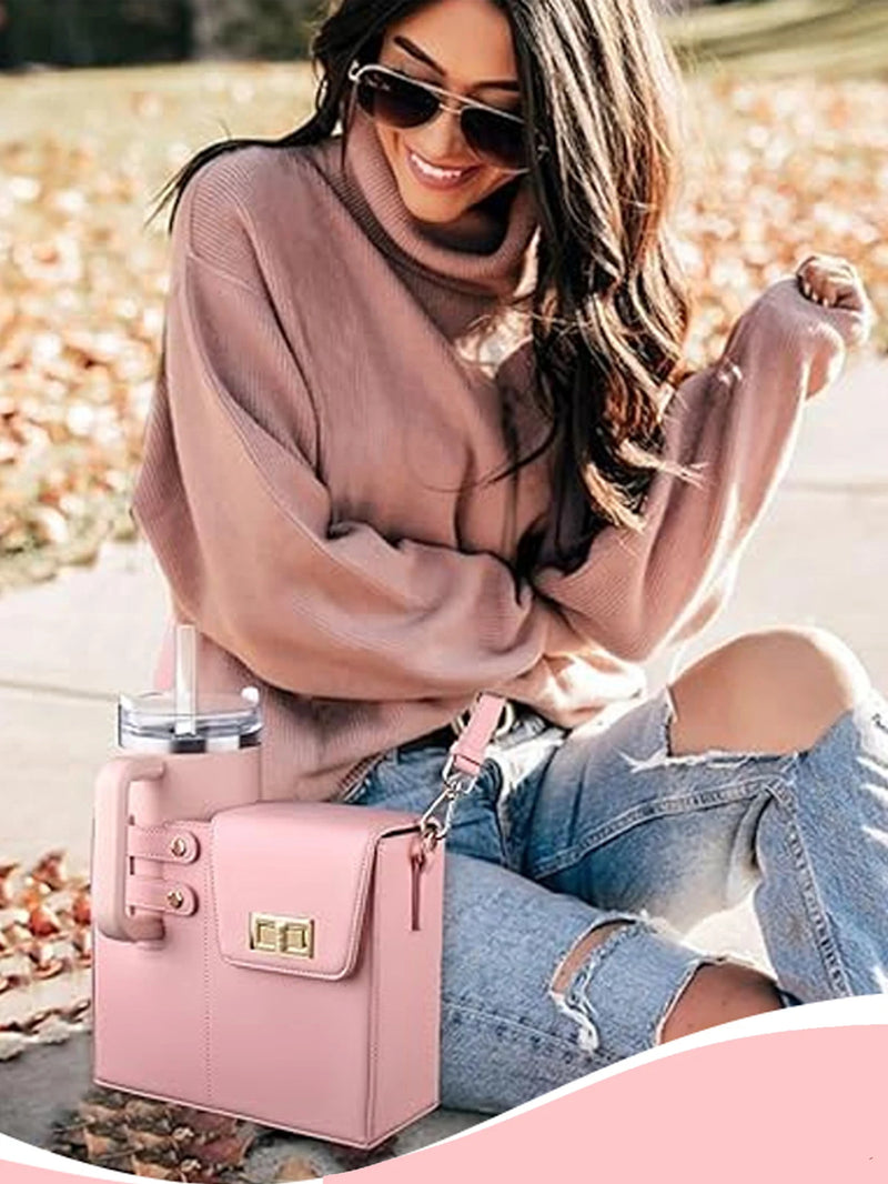 Bolsa Feminina Box com Compartimento para Copo