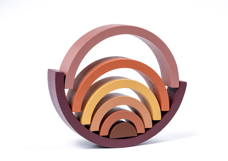 Bloco de Construção Arco-Íris em Madeira