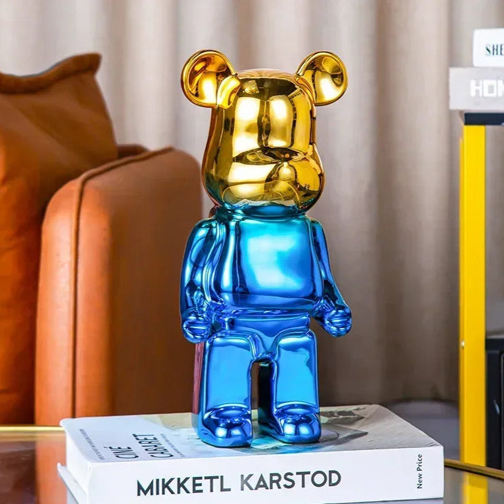 Escultura Decorativa de Urso em Cerâmica – 18 Cores Disponíveis