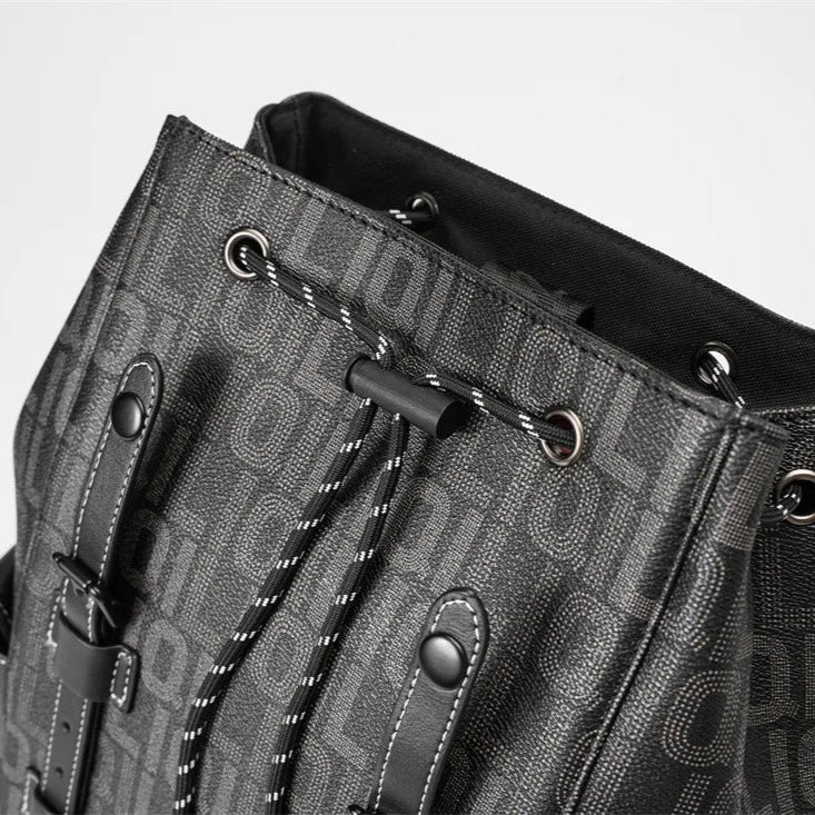 Mochila de Couro PU com Estampa de Letras