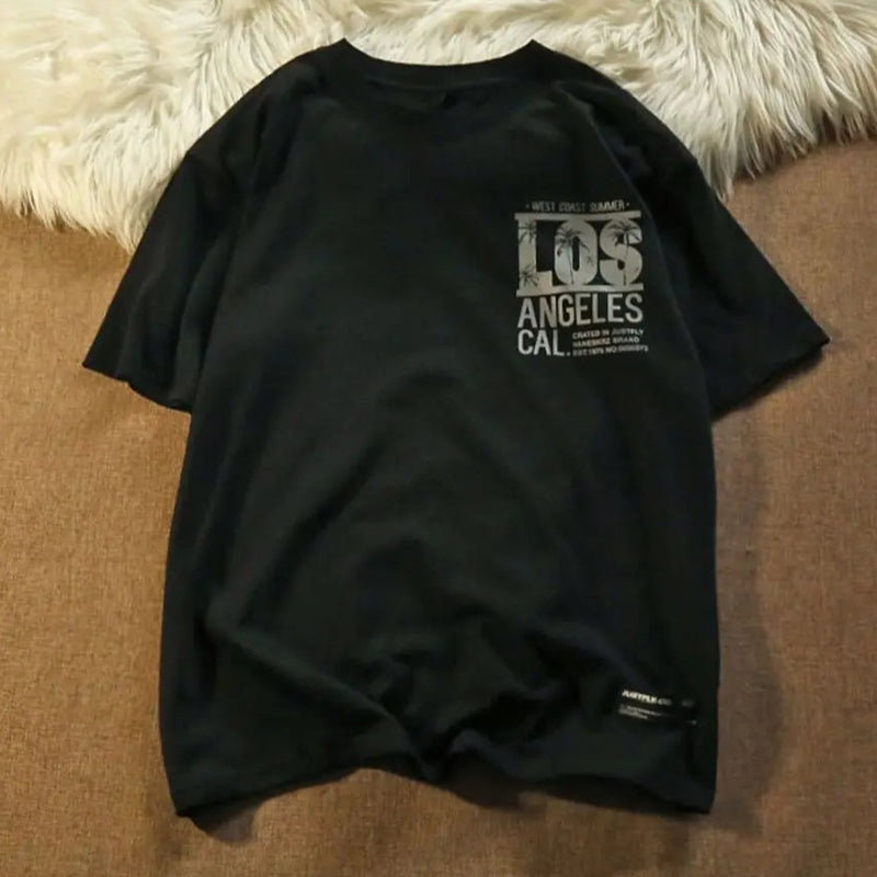 Camiseta Masculina de Algodão Casual com Proteção Solar