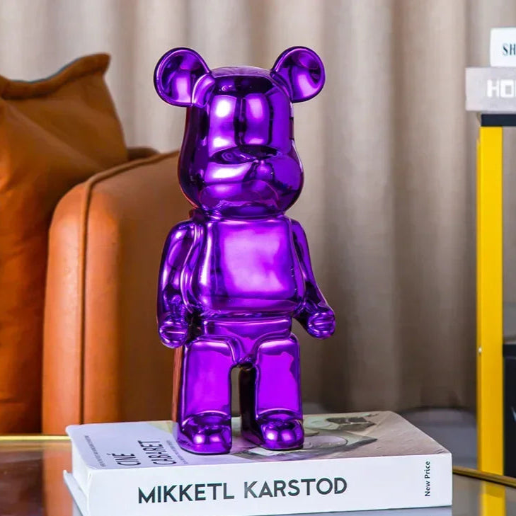 Escultura Decorativa de Urso em Cerâmica – 18 Cores Disponíveis