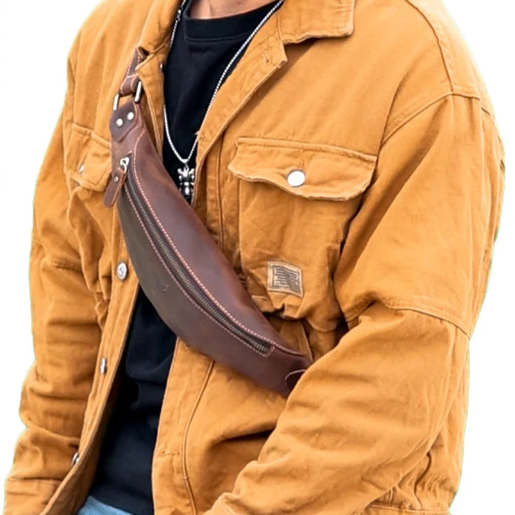 Pochete de Couro Legítimo com Design Vintage