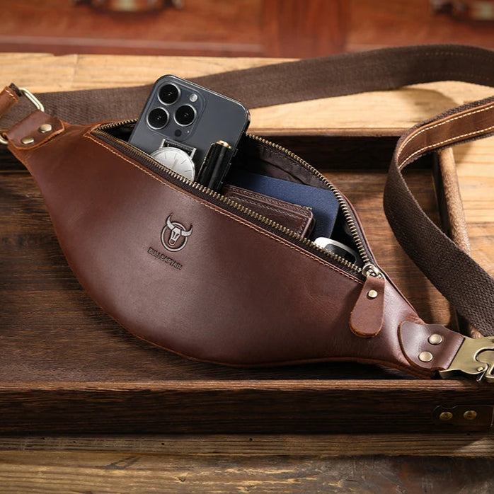 Pochete de Couro Legítimo com Design Vintage