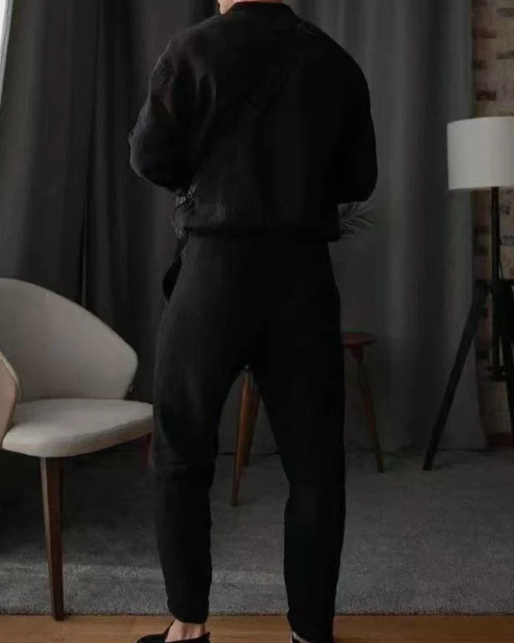 Conjunto Masculino com Blusa de Manga Longa e Calça