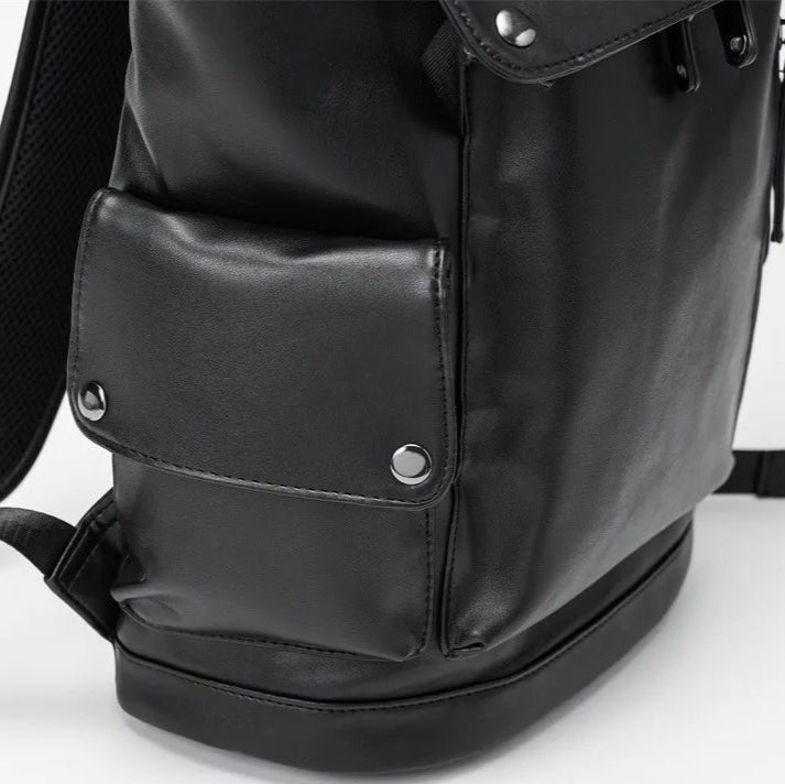 Mochila de Couro PU com Carregamento USB