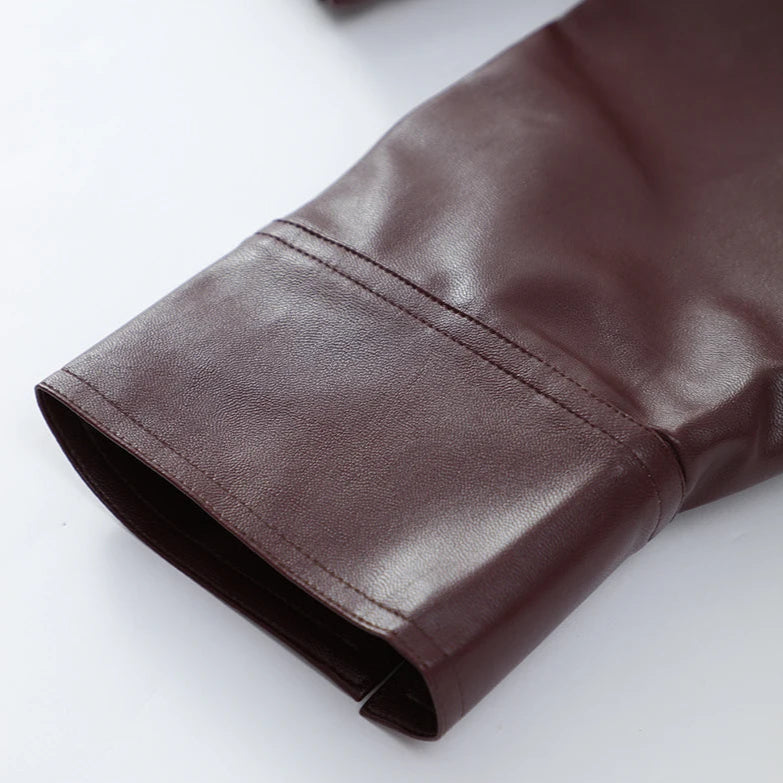 Jaqueta Feminina de Couro PU