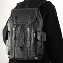 Mochila de Couro PU com Estampa de Letras