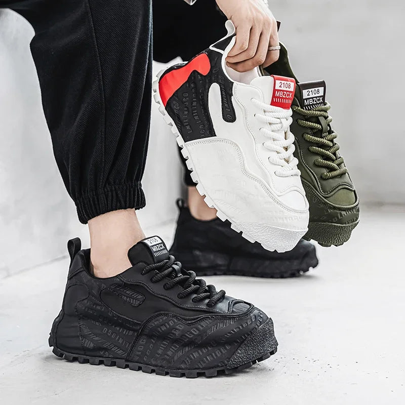 Tênis Casual Masculino com Detalhes em Patchwork