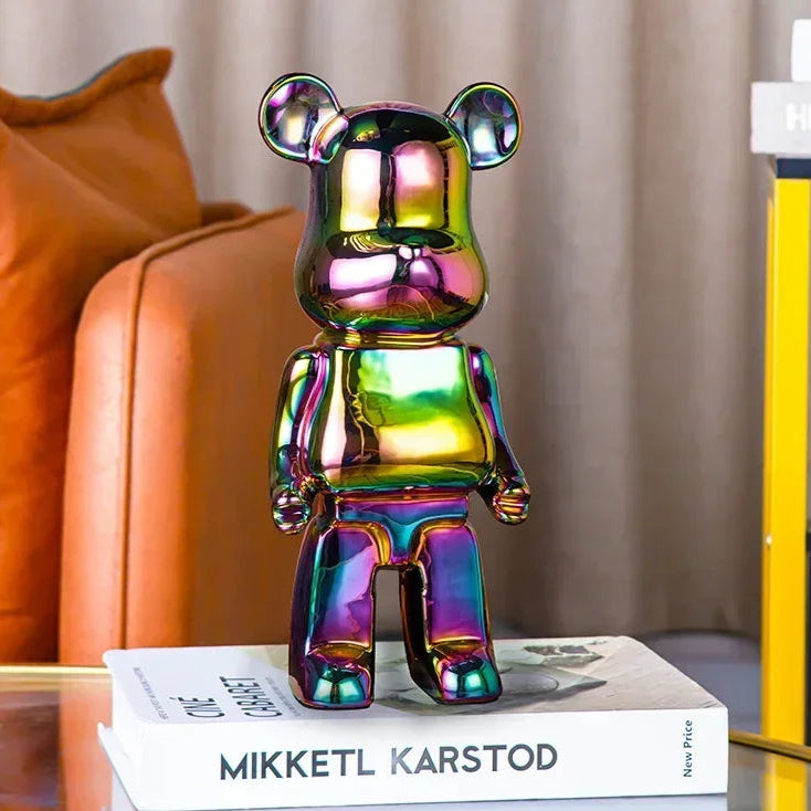 Escultura Decorativa de Urso em Cerâmica – 18 Cores Disponíveis