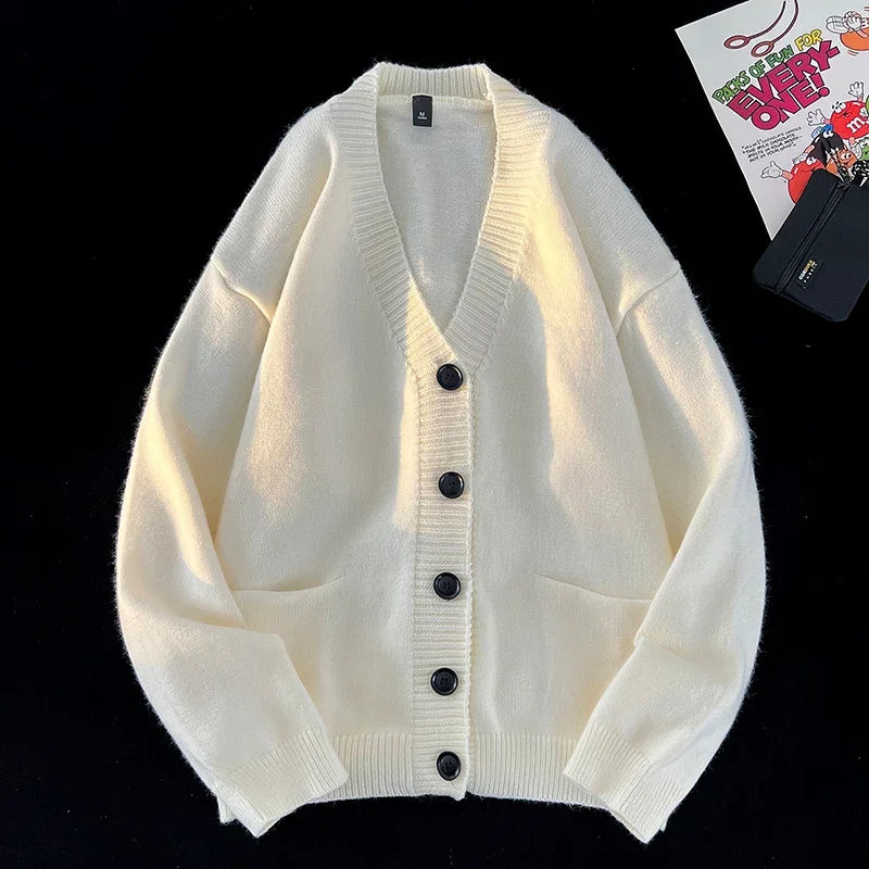 Cardigan Masculino de Tricô com Decote em V