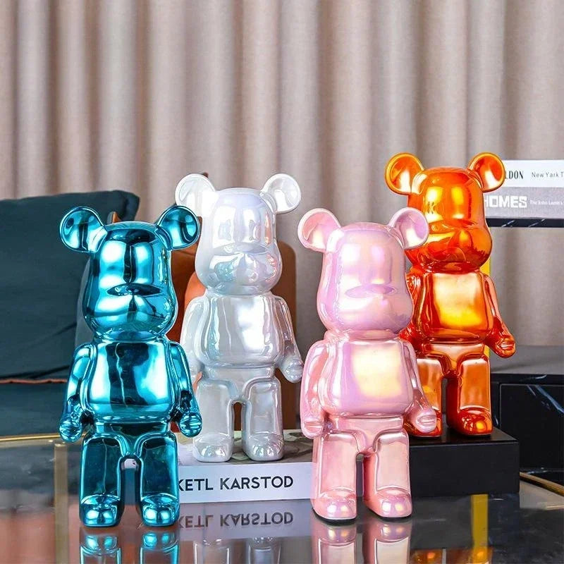Escultura Decorativa de Urso em Cerâmica – 18 Cores Disponíveis