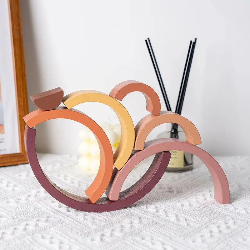 Bloco de Construção Arco-Íris em Madeira