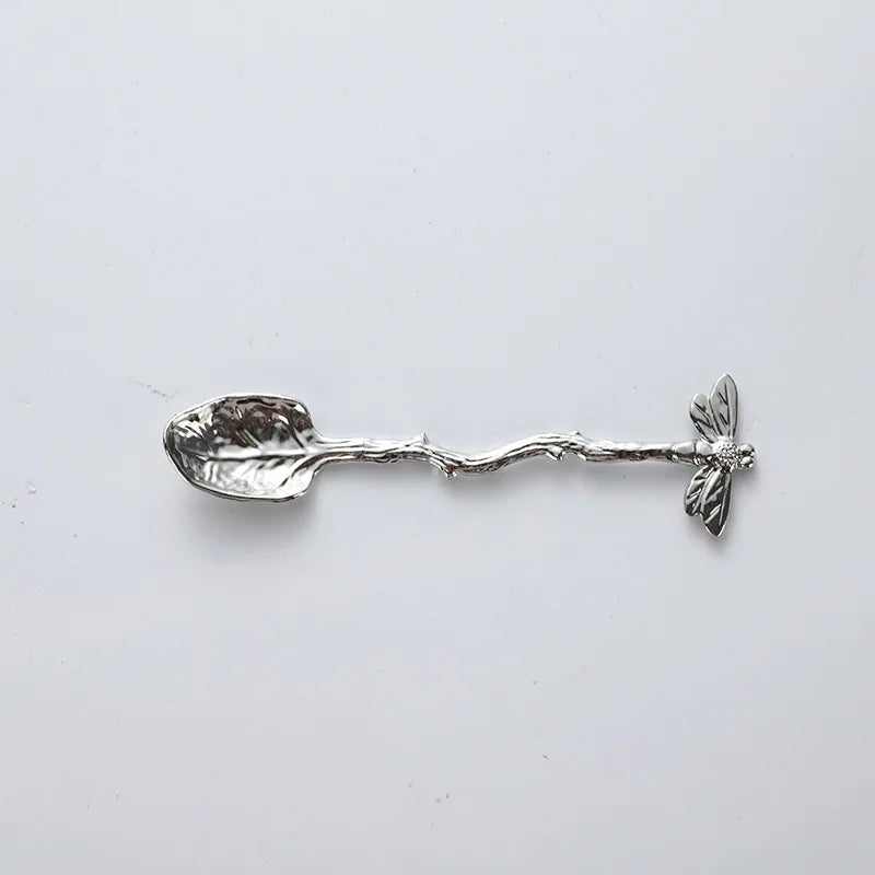 Colher de Sobremesa Libélula - Design Elegante com Cabo Reto ou Curvado