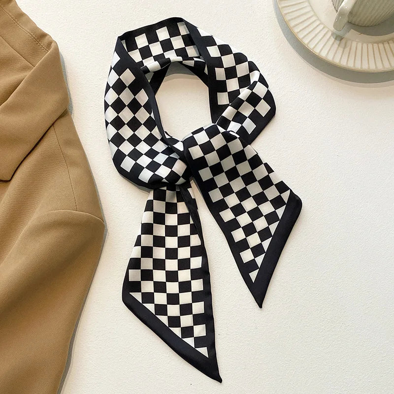 Lenço Feminino Estampado Preto e Branco