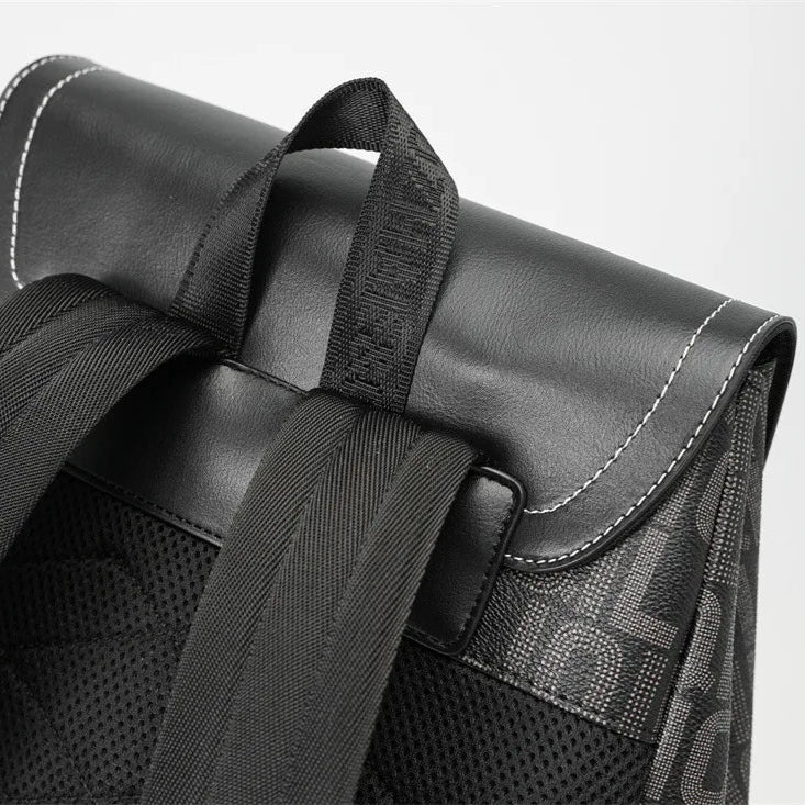 Mochila de Couro PU com Estampa de Letras