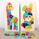 Quebra-Cabeça 3D de Madeira com Animais