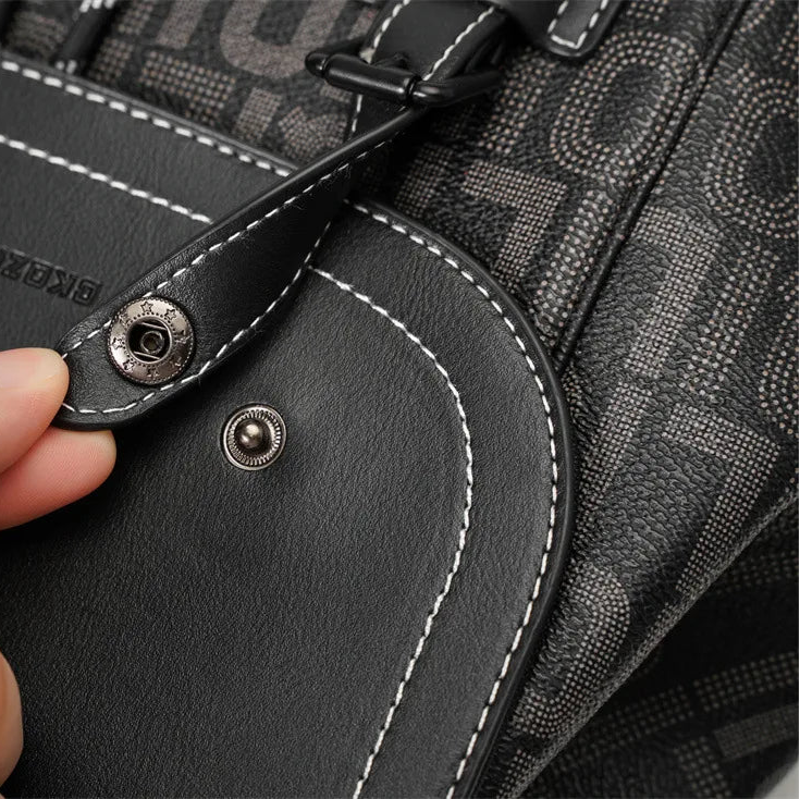 Mochila de Couro PU com Estampa de Letras