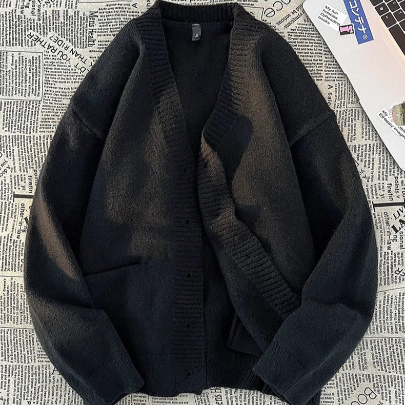 Cardigan Masculino de Tricô com Decote em V