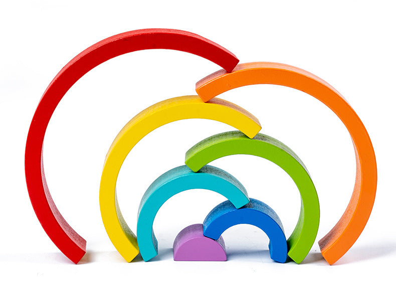 Bloco de Construção Arco-Íris em Madeira