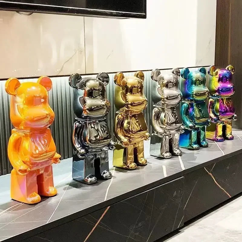 Escultura Decorativa de Urso em Cerâmica – 18 Cores Disponíveis