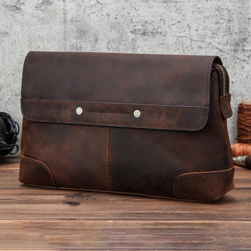 Carteira Clutch de Couro Legítimo