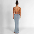 Conjunto Feminino Sexy com Top Cropped e Saia Longa