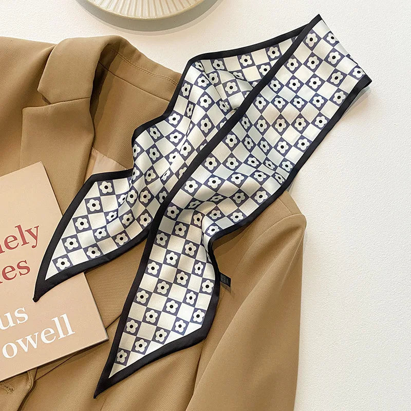 Lenço Feminino Estampado Preto e Branco