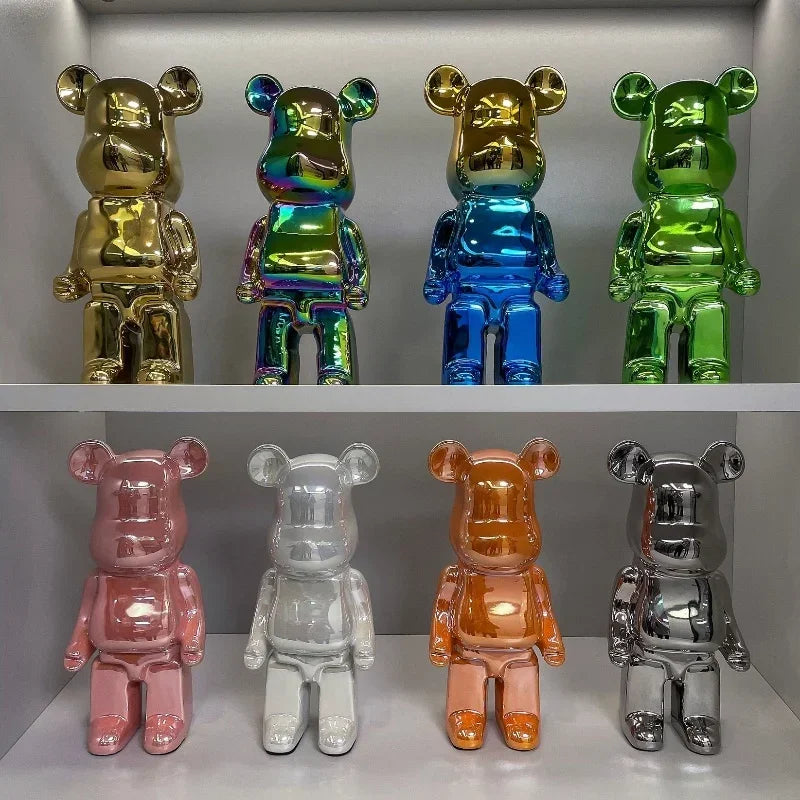 Escultura Decorativa de Urso em Cerâmica – 18 Cores Disponíveis