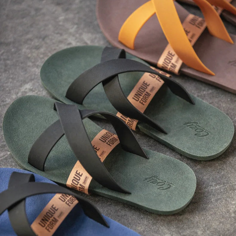 Chinelo Casual Masculino de Borracha com Tiras Cruzadas