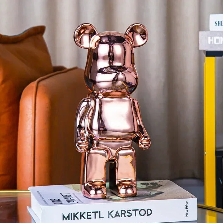 Escultura Decorativa de Urso em Cerâmica – 18 Cores Disponíveis