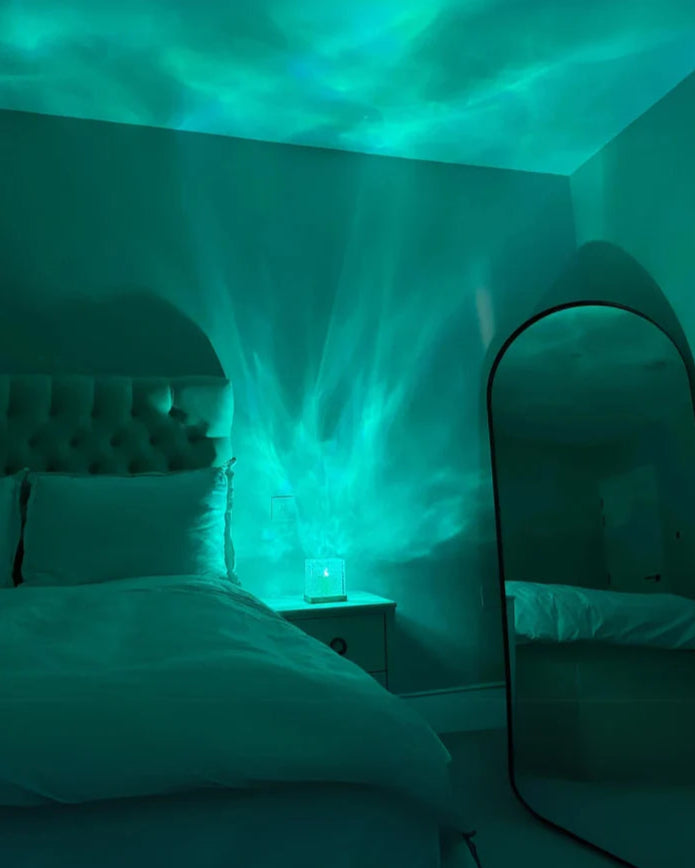 Luminária com Projetor de Ondas do Oceano