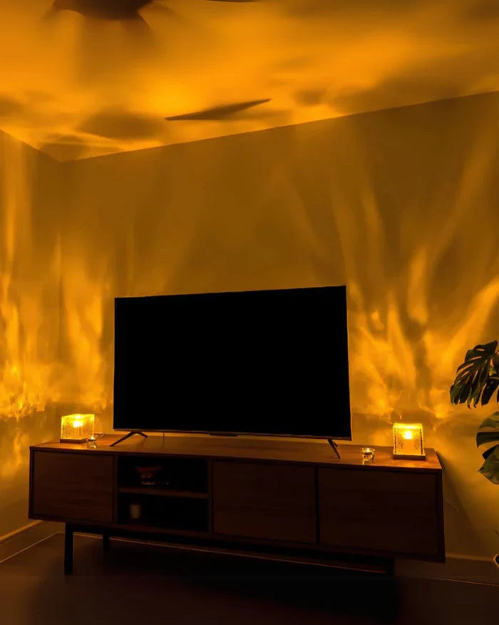 Luminária com Projetor de Ondas do Oceano